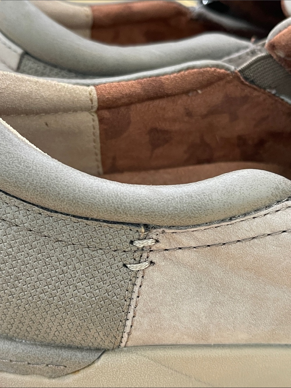 Cobb Hill Skylar Zip Slip-On Sneaker Taupe Suede Mesh Comfort Flat Size 8 - Picture 6 of 16